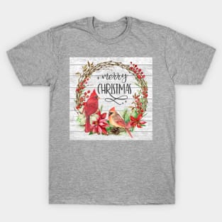 Cardinal Christmas Wreath A T-Shirt